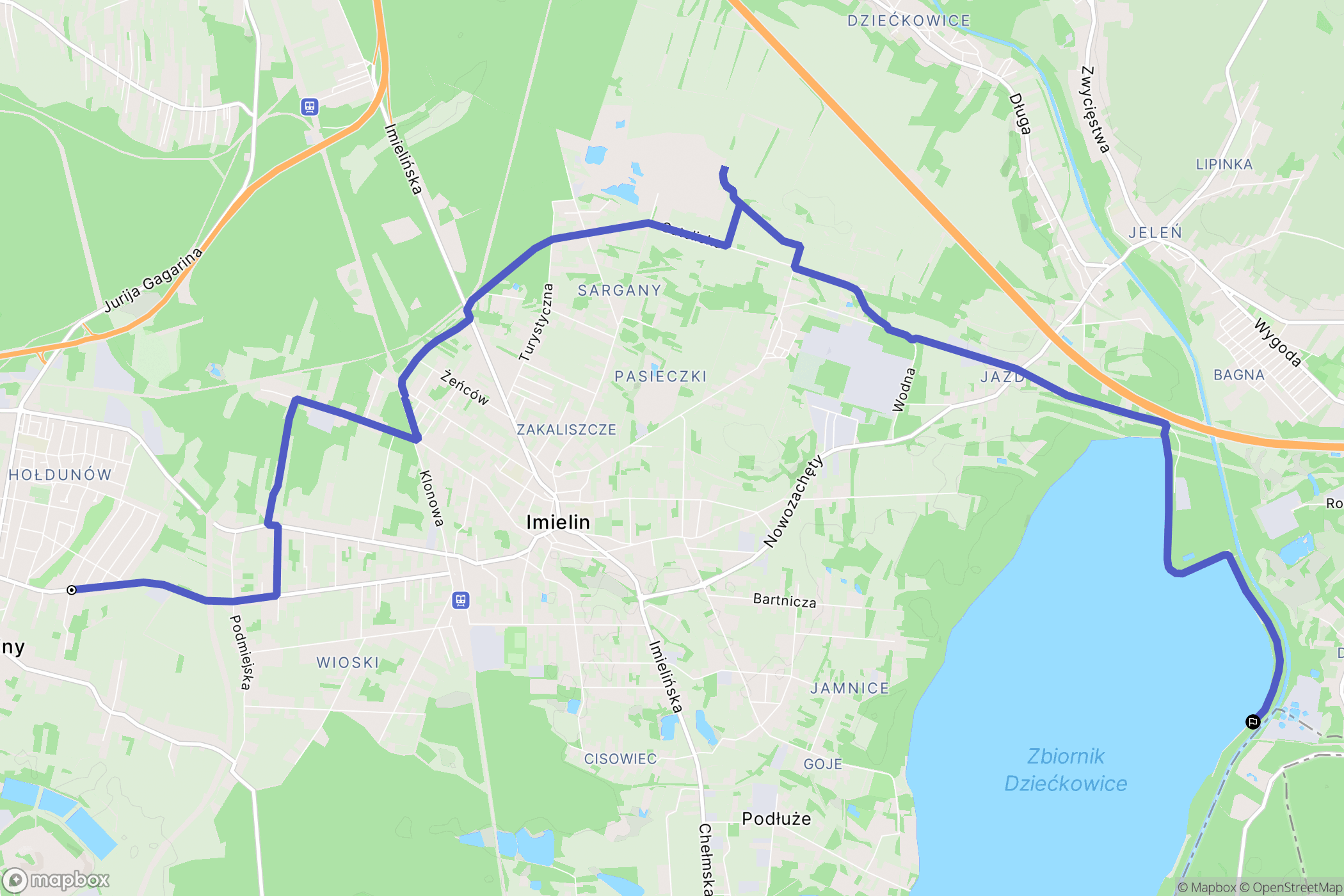 Lędziny: mapa trasy - Poland