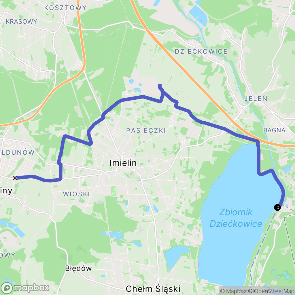 Lędziny: mapa trasy - Poland