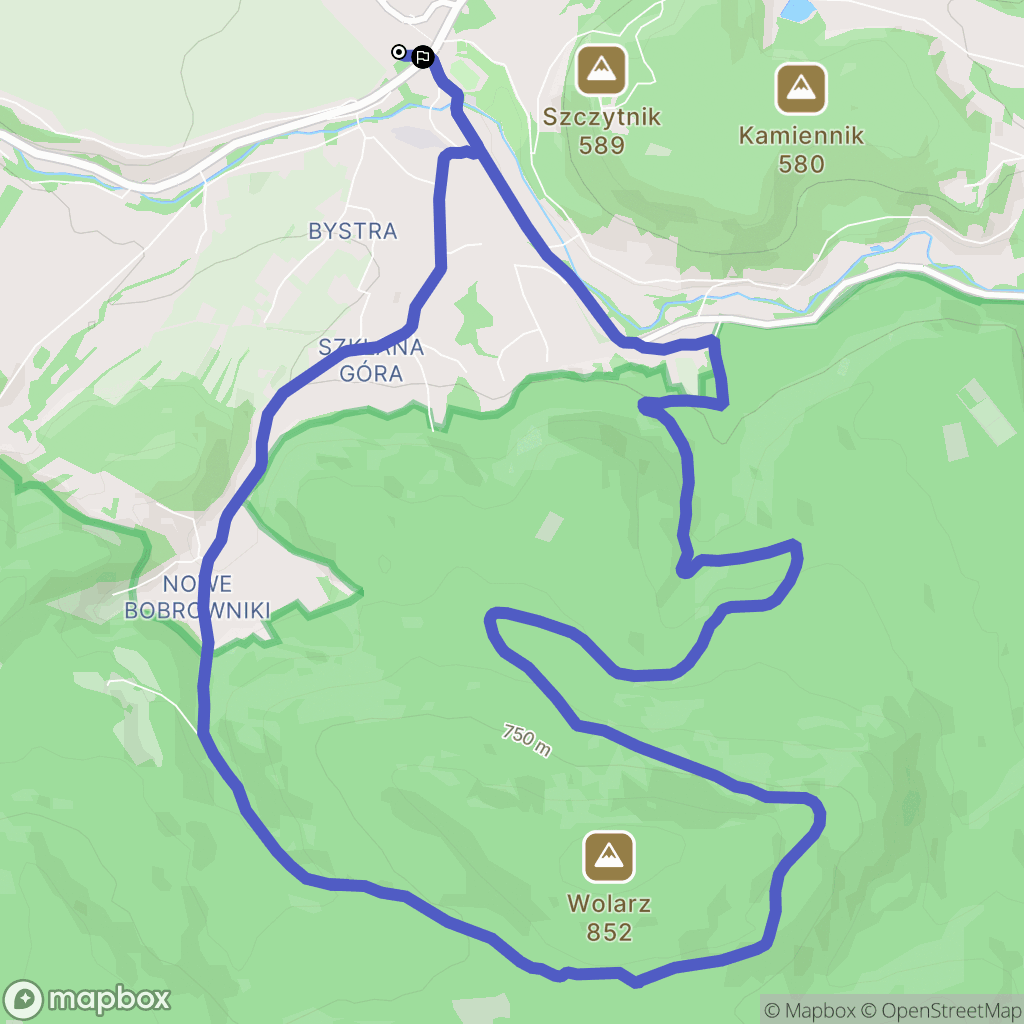 Szczytna: mapa trasy - Poland