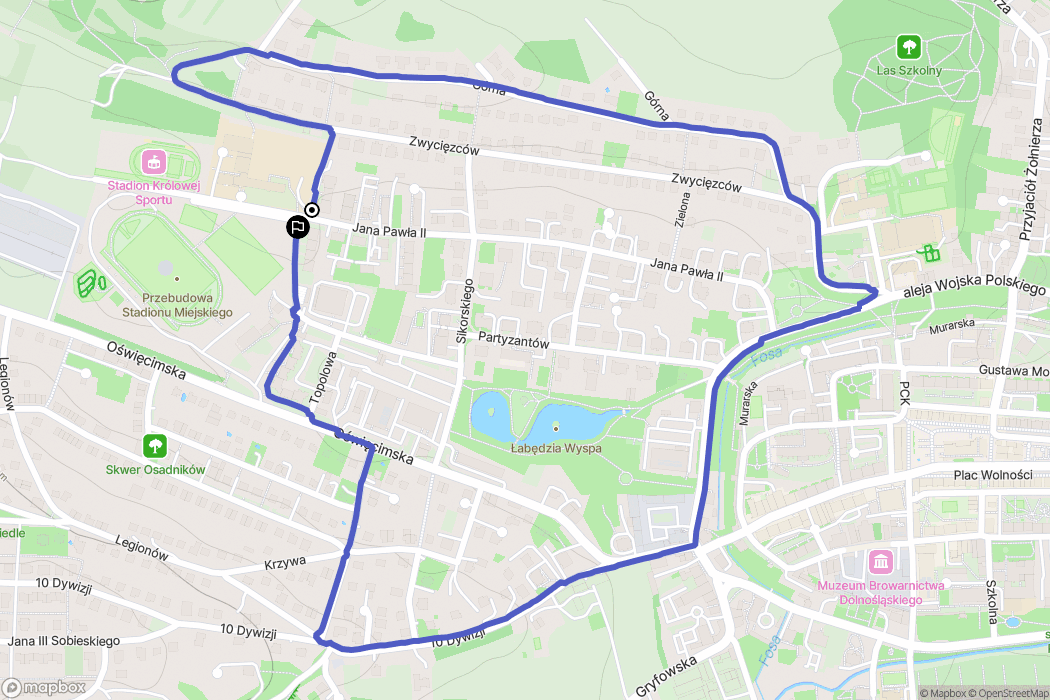 Lwówek Śląski: mapa trasy - Poland