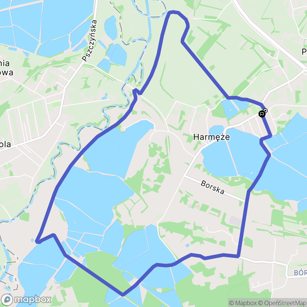 Harmęże: mapa trasy - Poland