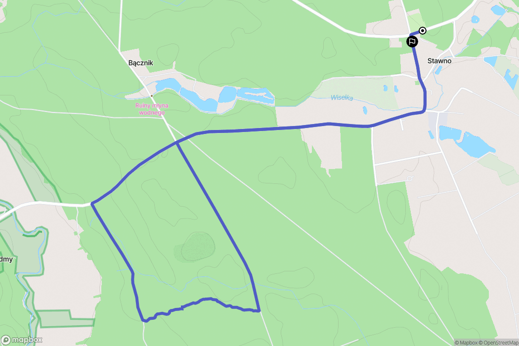 Stawno: mapa trasy - Poland