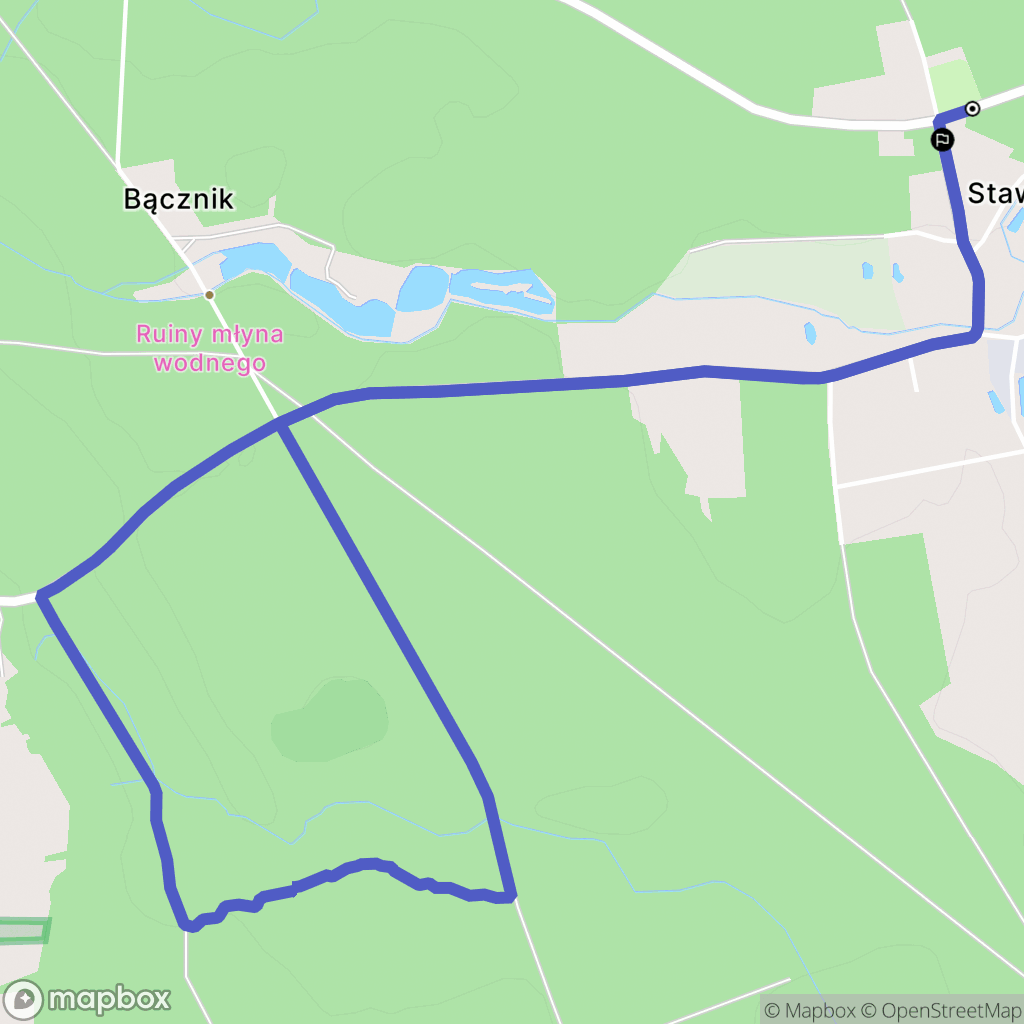 Stawno: mapa trasy - Poland
