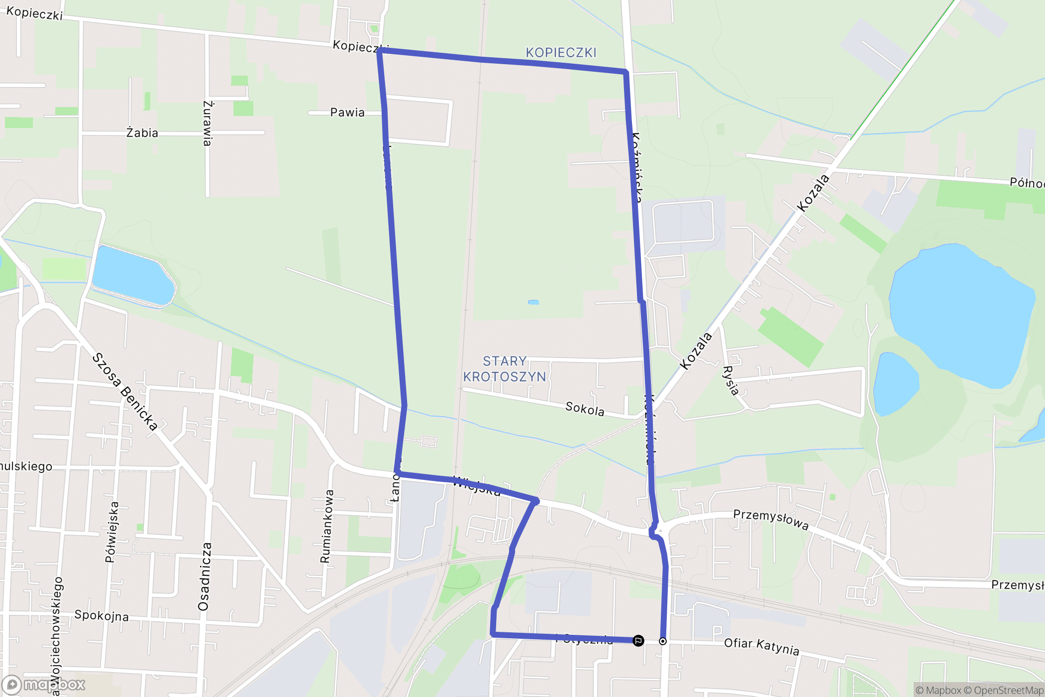 Krotoszyn: mapa trasy - Poland