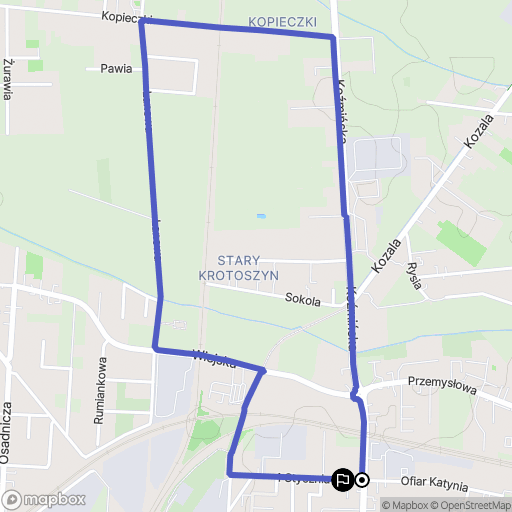 Krotoszyn: mapa trasy - Poland