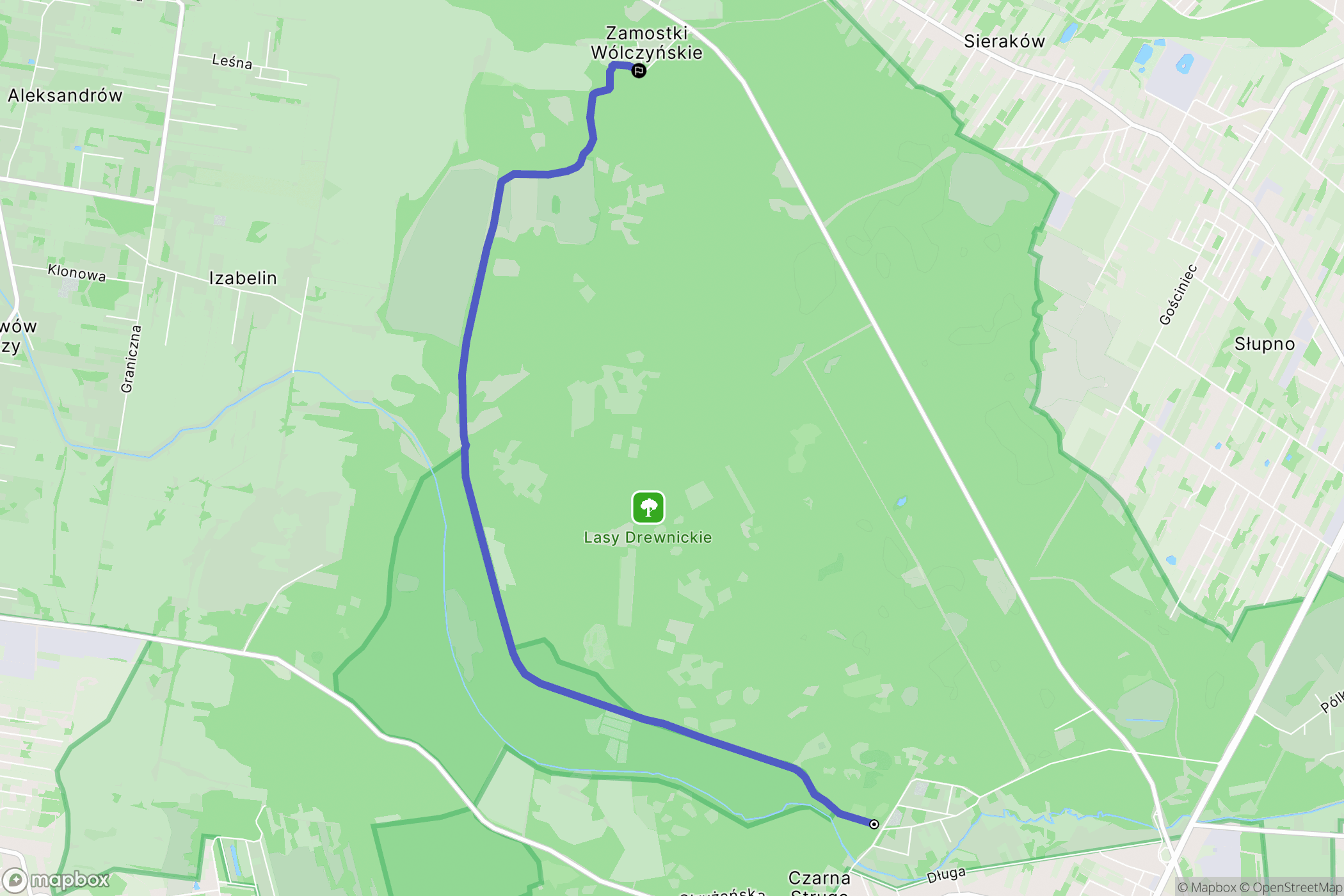 Marki: mapa trasy - Poland