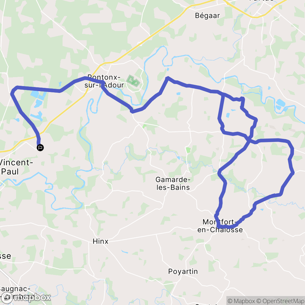 Téthieu : carte du parcours de randonnée - France