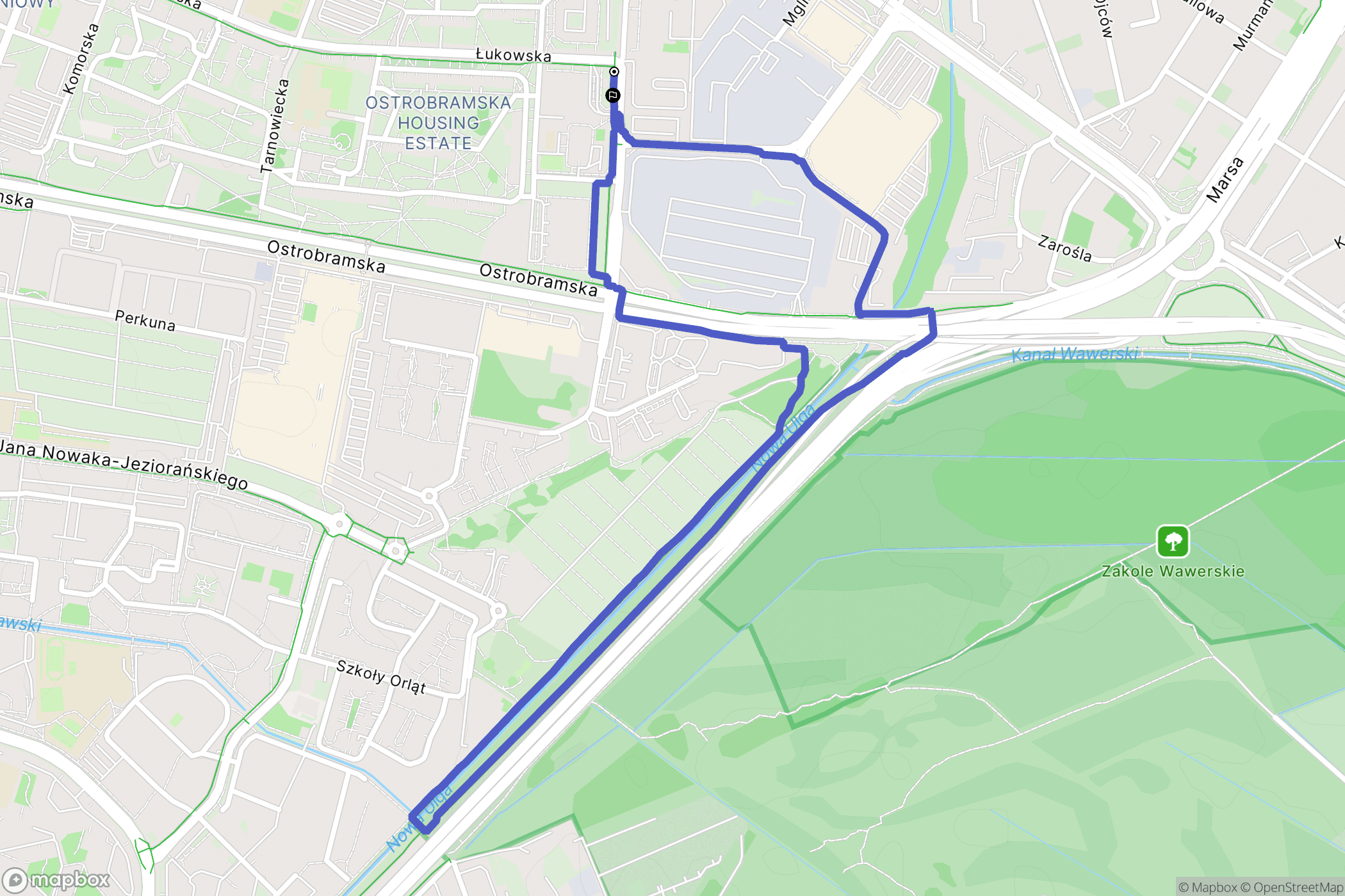 Warszawa: mapa trasy - Poland