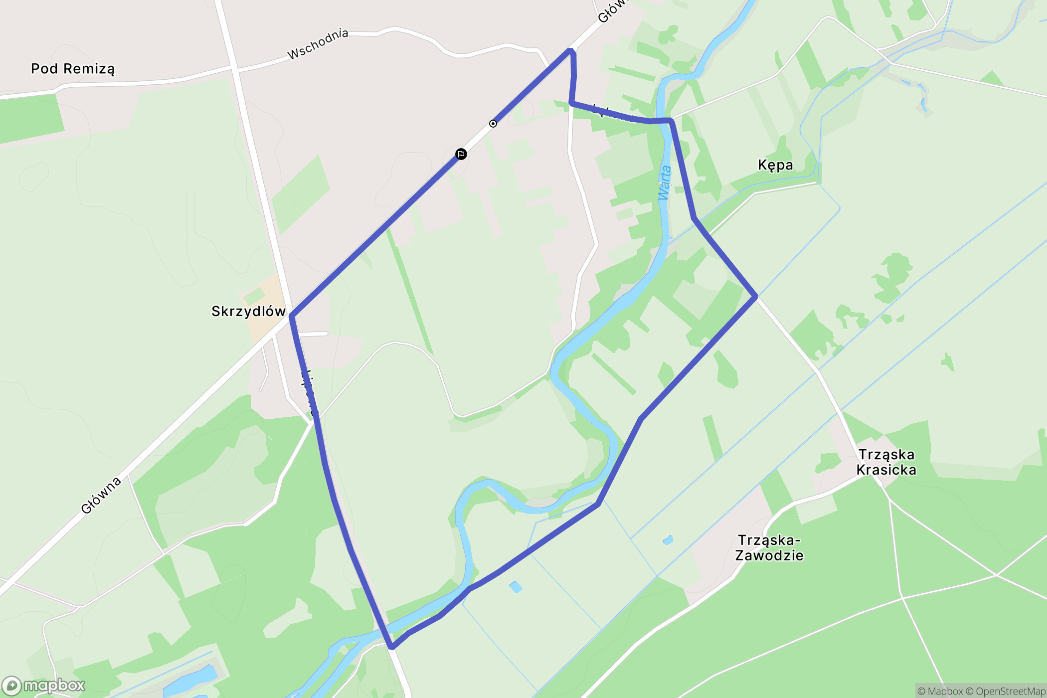 Skrzydlów: mapa trasy - Poland