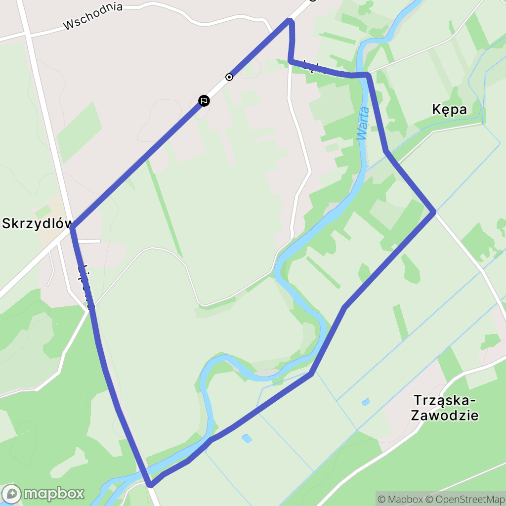 Skrzydlów: mapa trasy - Poland