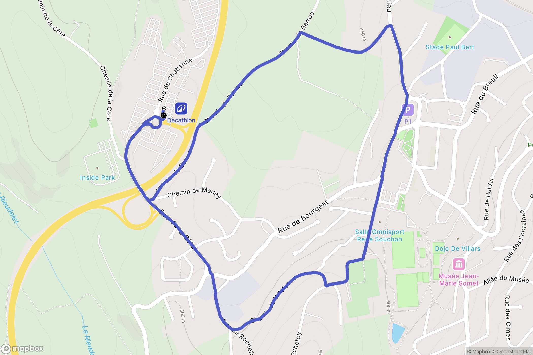 Villars : carte du parcours de randonnée - France
