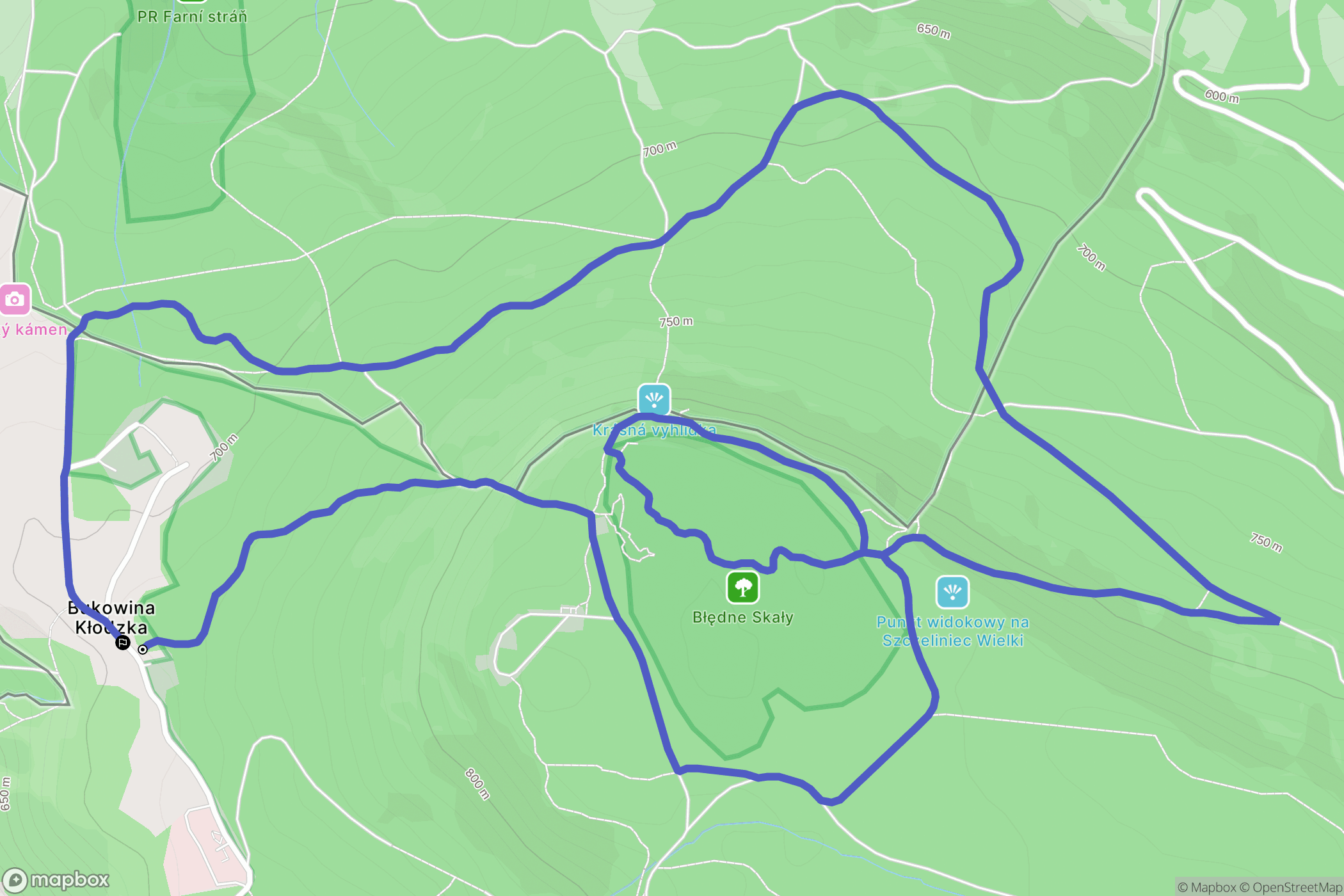 Kudowa-Zdrój: mapa trasy - Poland