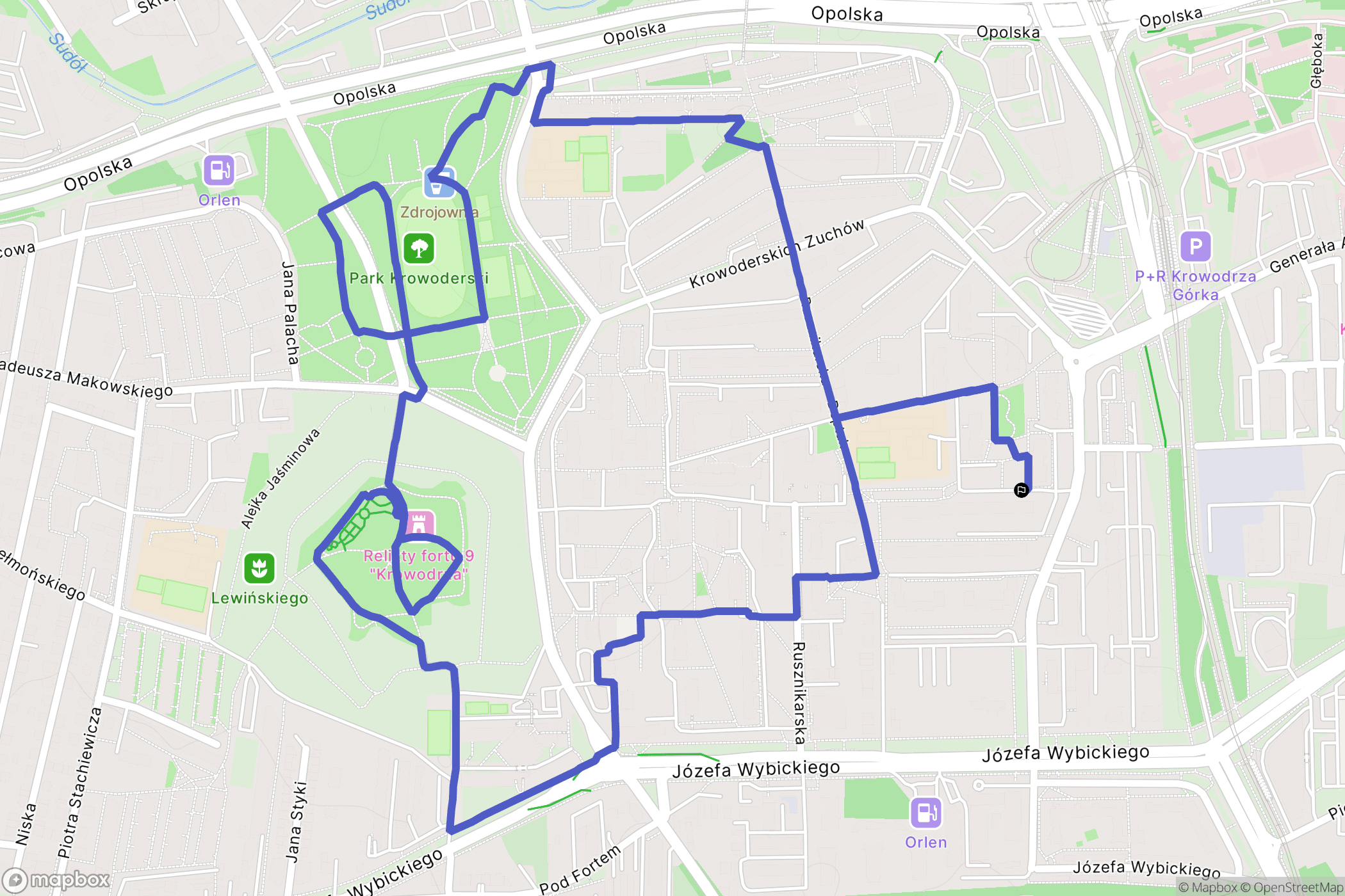 Kraków: mapa trasy - Poland