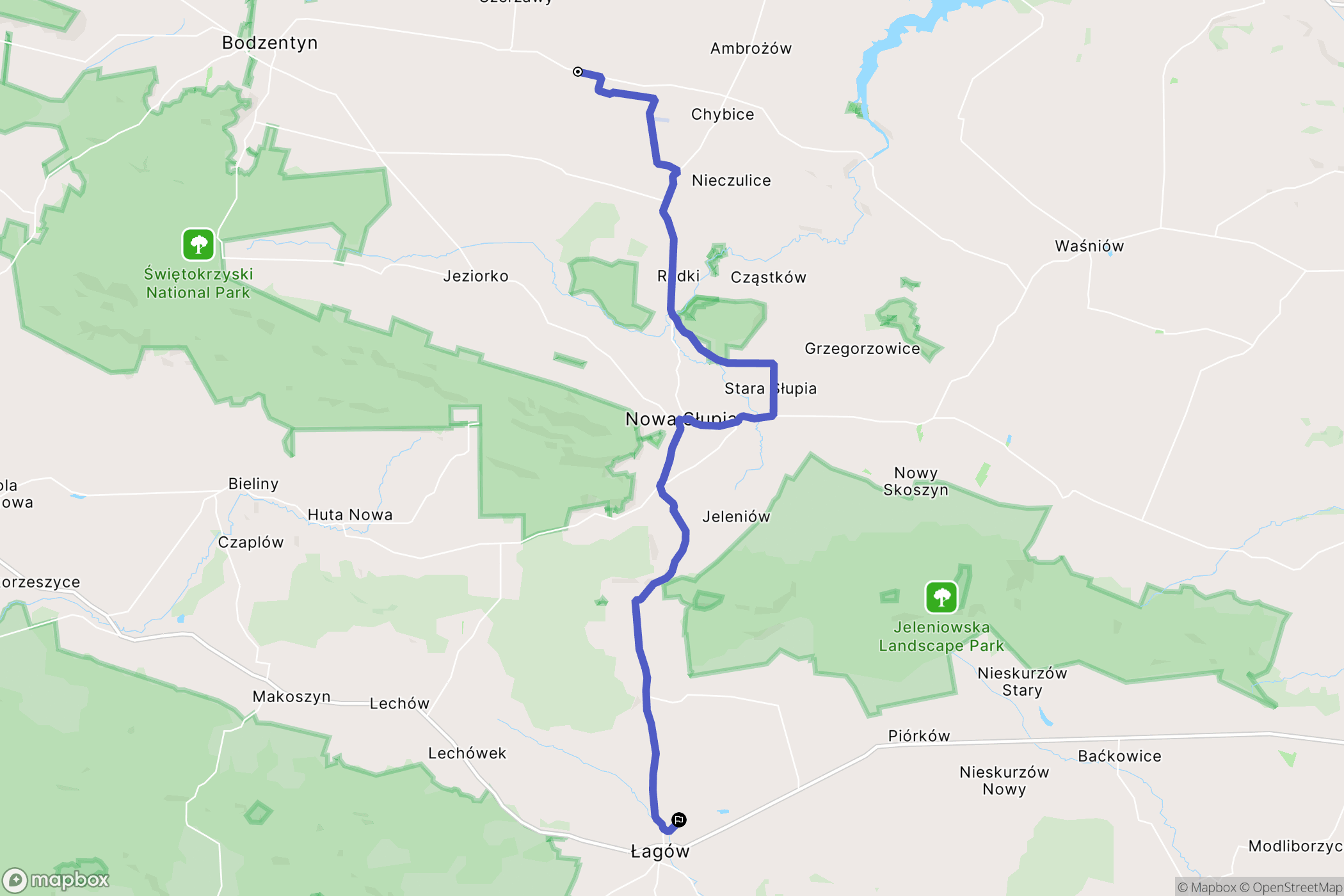 Brzezie: mapa trasy - Poland