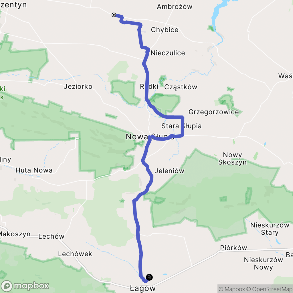 Brzezie: mapa trasy - Poland