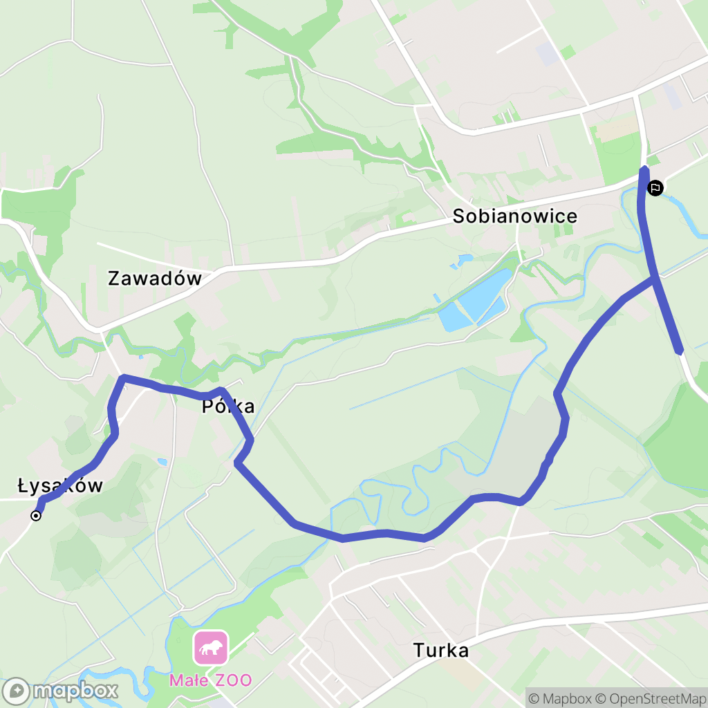 Łysaków: mapa trasy - Poland