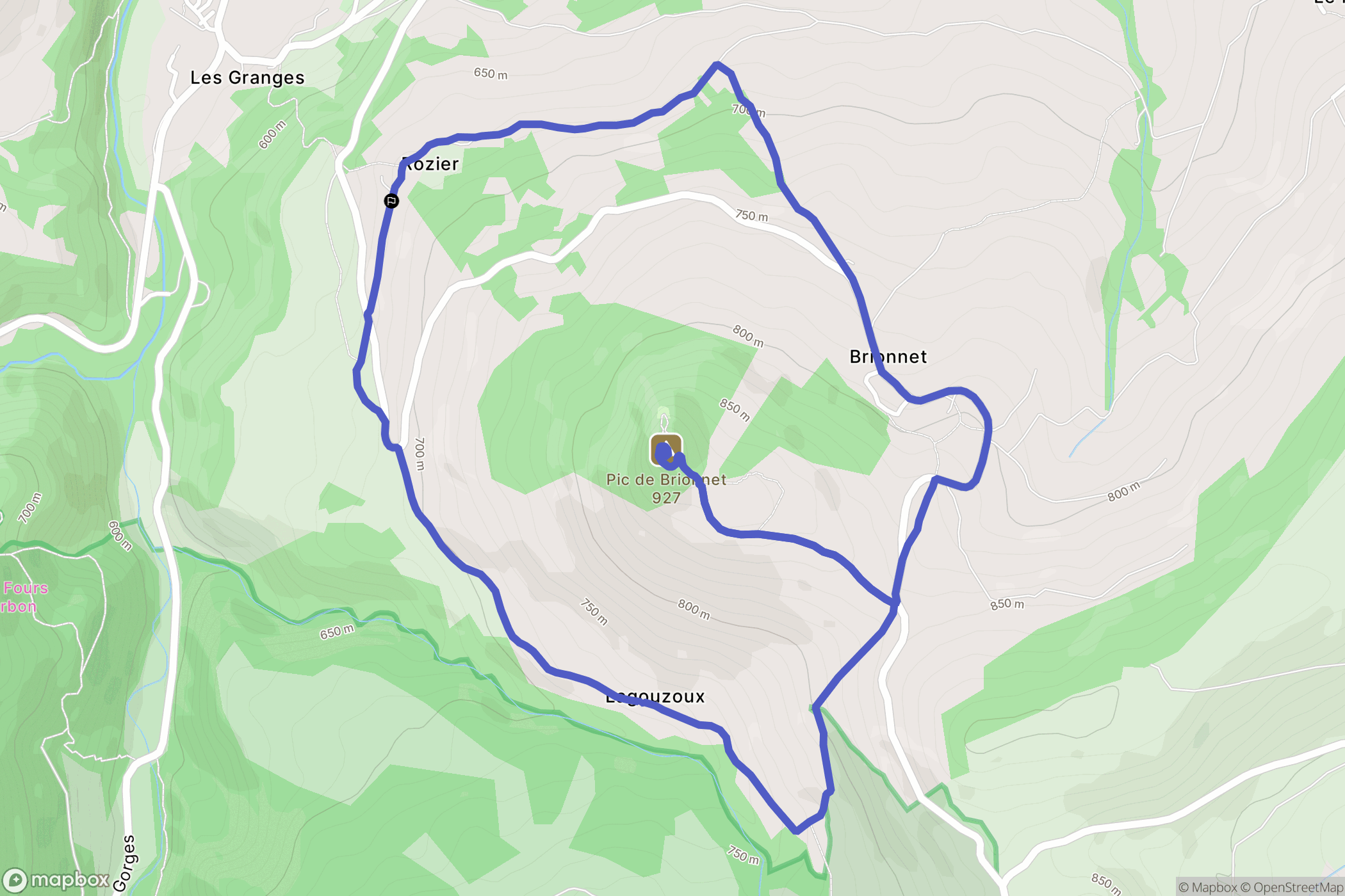 Saurier : carte du parcours de randonnée - France