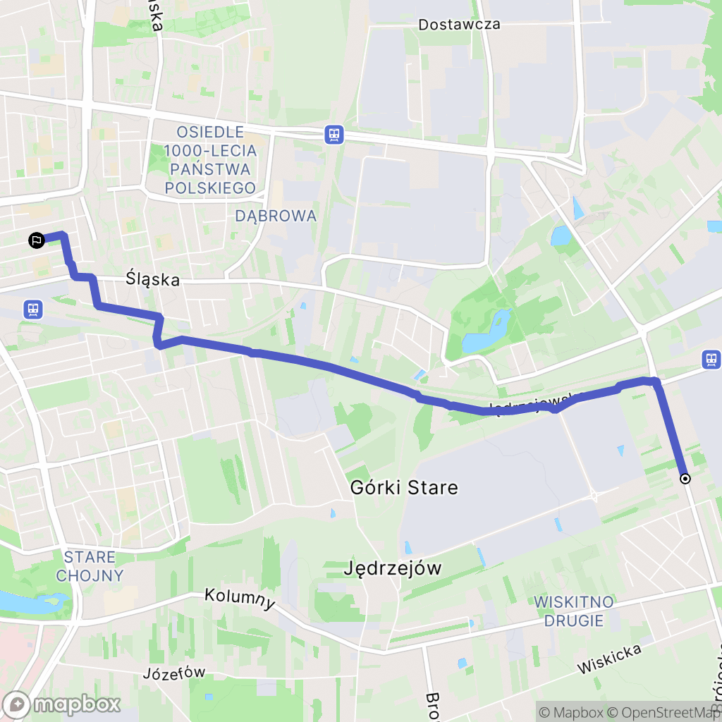 Łódź: mapa trasy - Poland