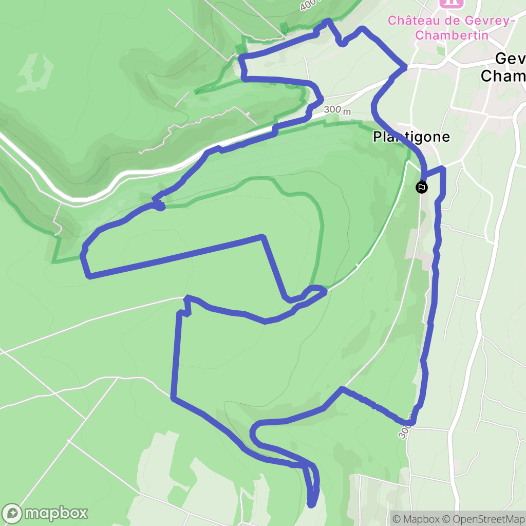 Gevrey-Chambertin : carte du parcours de randonnée - France