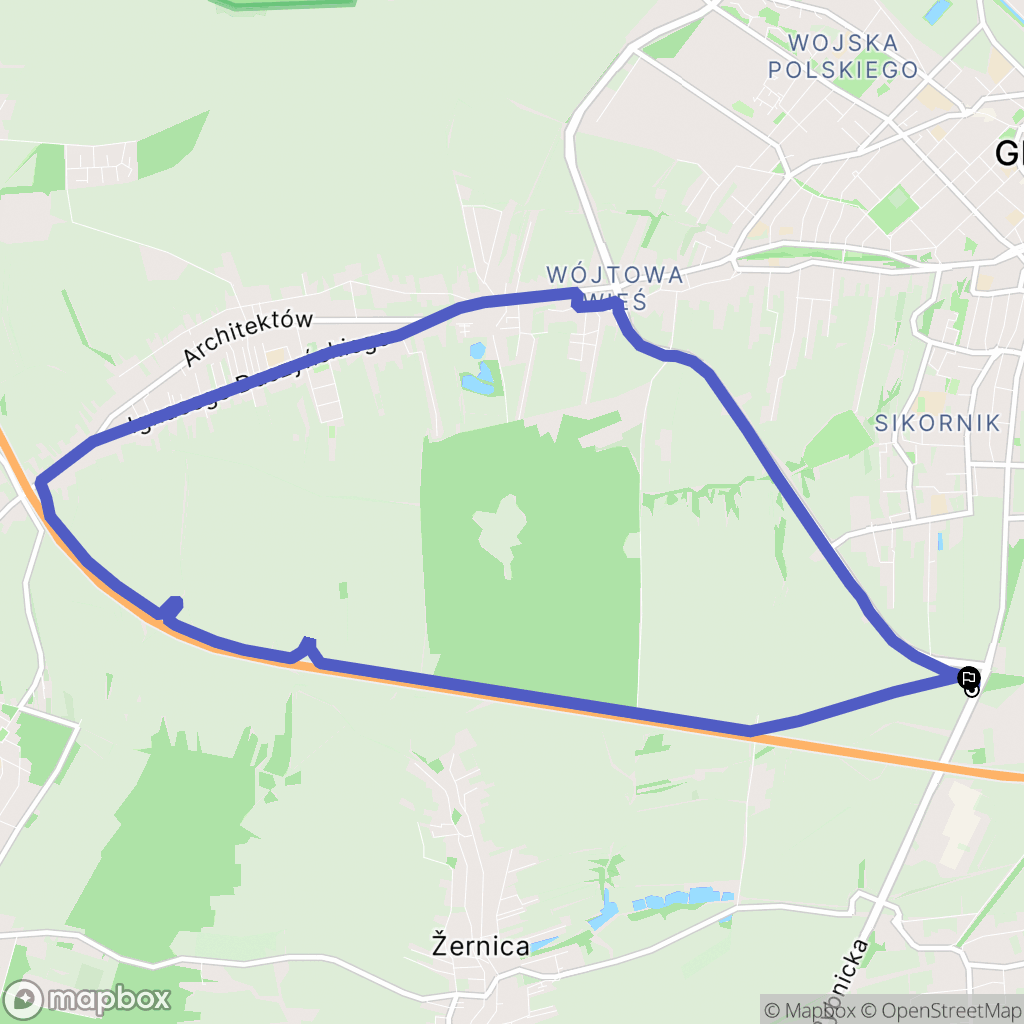 Gliwice: mapa trasy - Poland