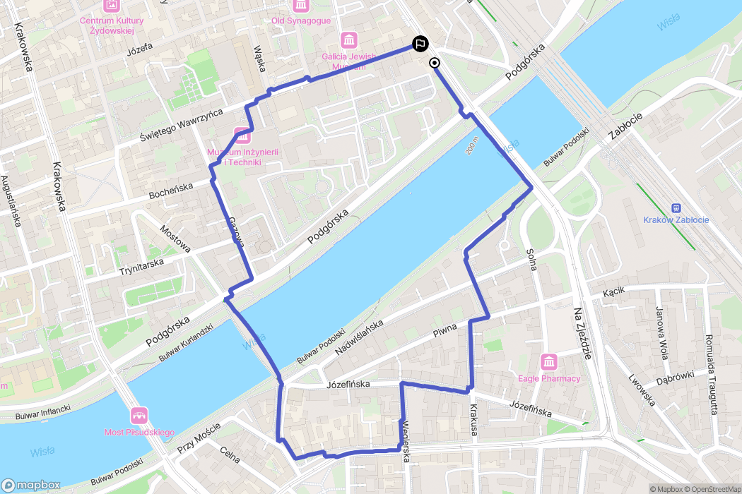 Kraków: mapa trasy - Poland
