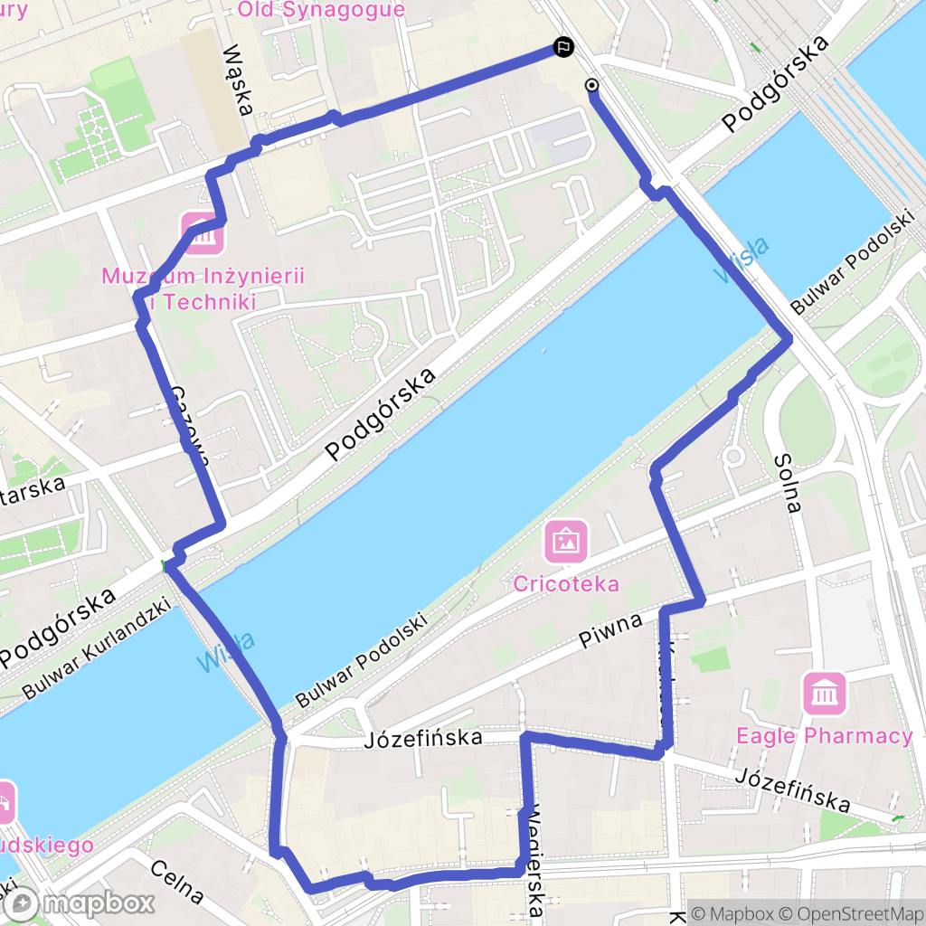 Kraków: mapa trasy - Poland