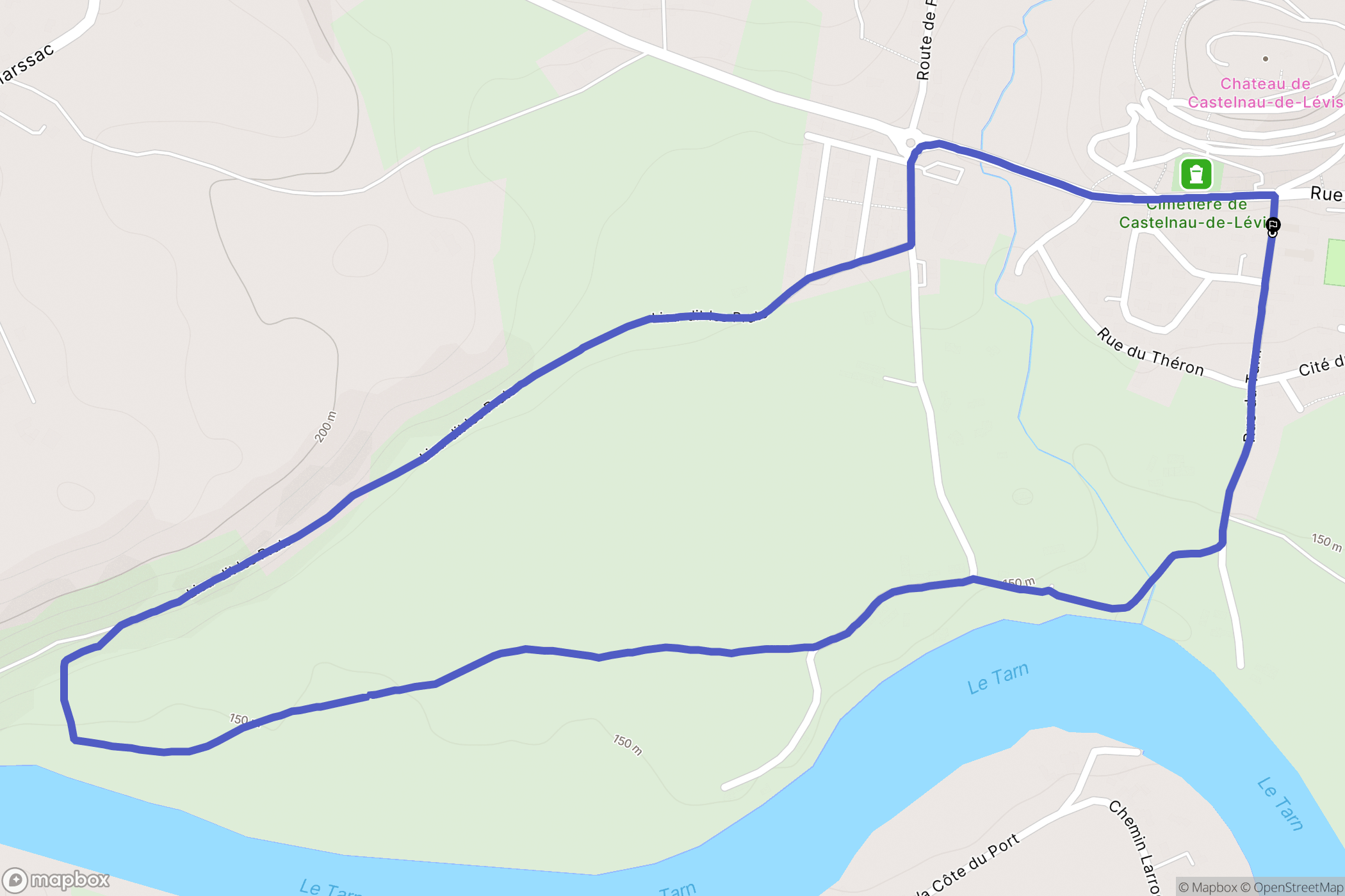 Castelnau-de-Lévis : carte du parcours de randonnée - France