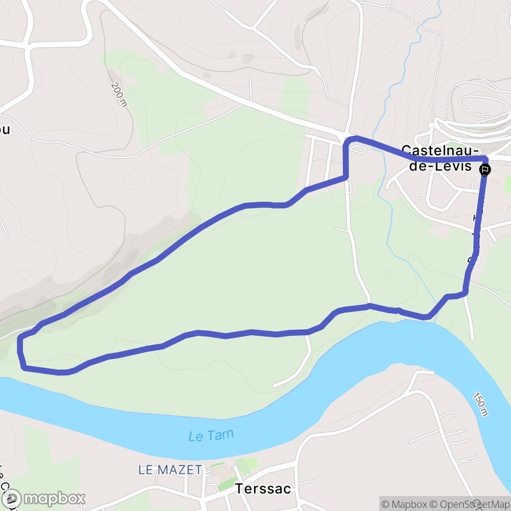 Castelnau-de-Lévis : carte du parcours de randonnée - France