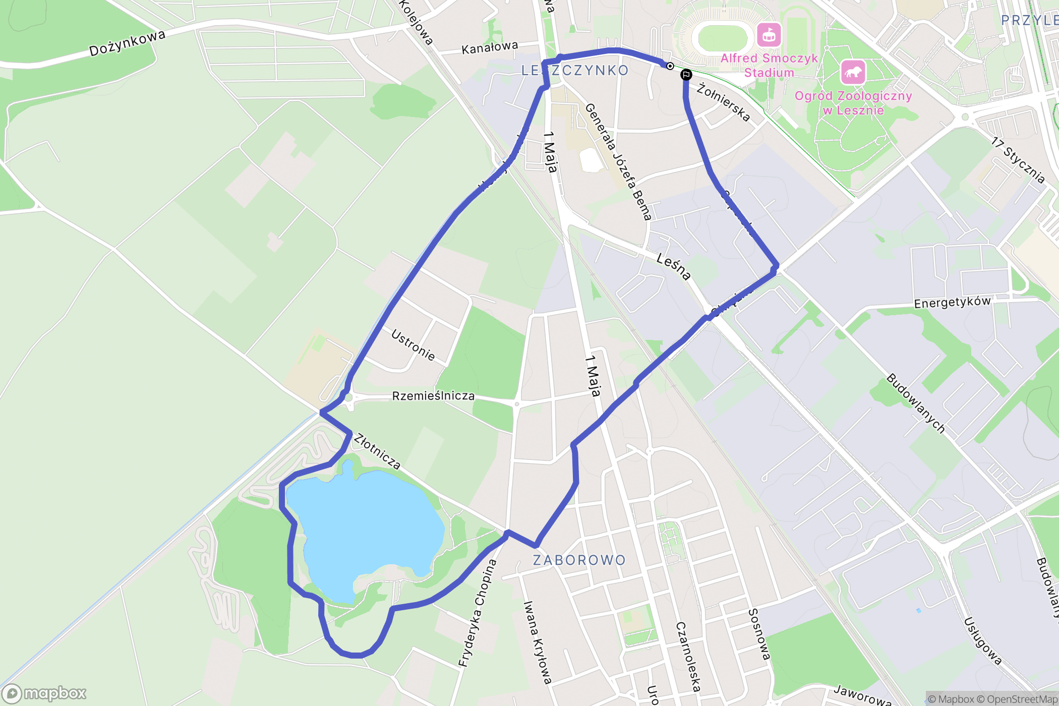 Leszno: mapa trasy - Poland