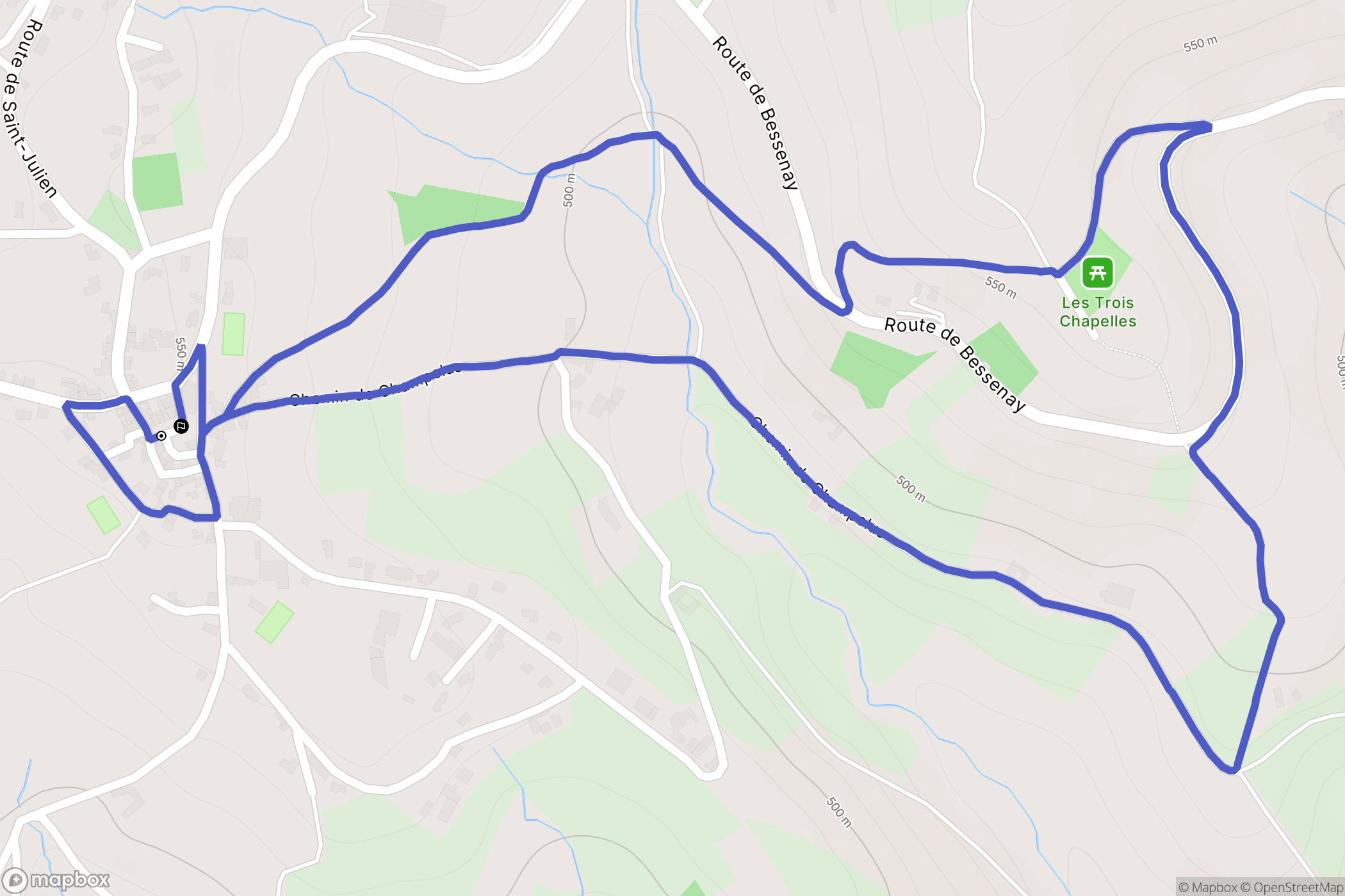 Brullioles : carte du parcours de randonnée - France