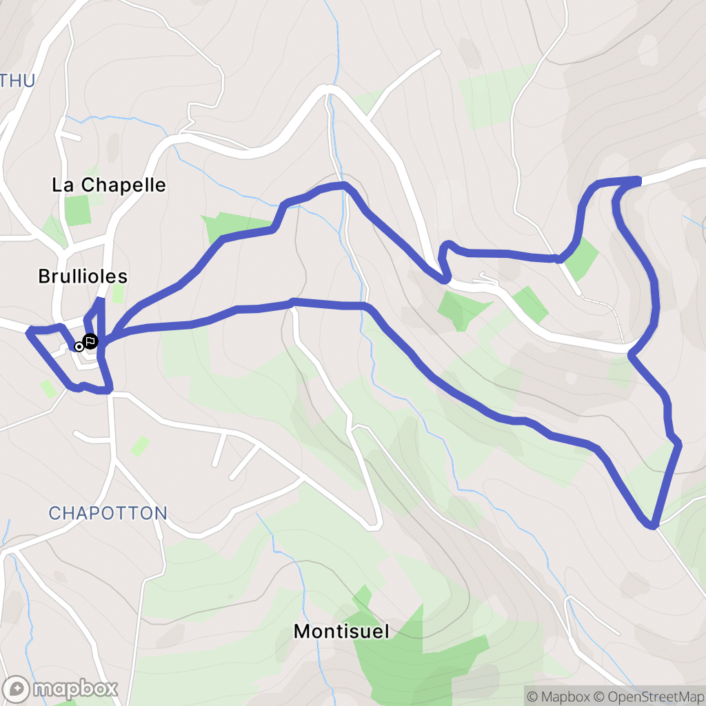 Brullioles : carte du parcours de randonnée - France