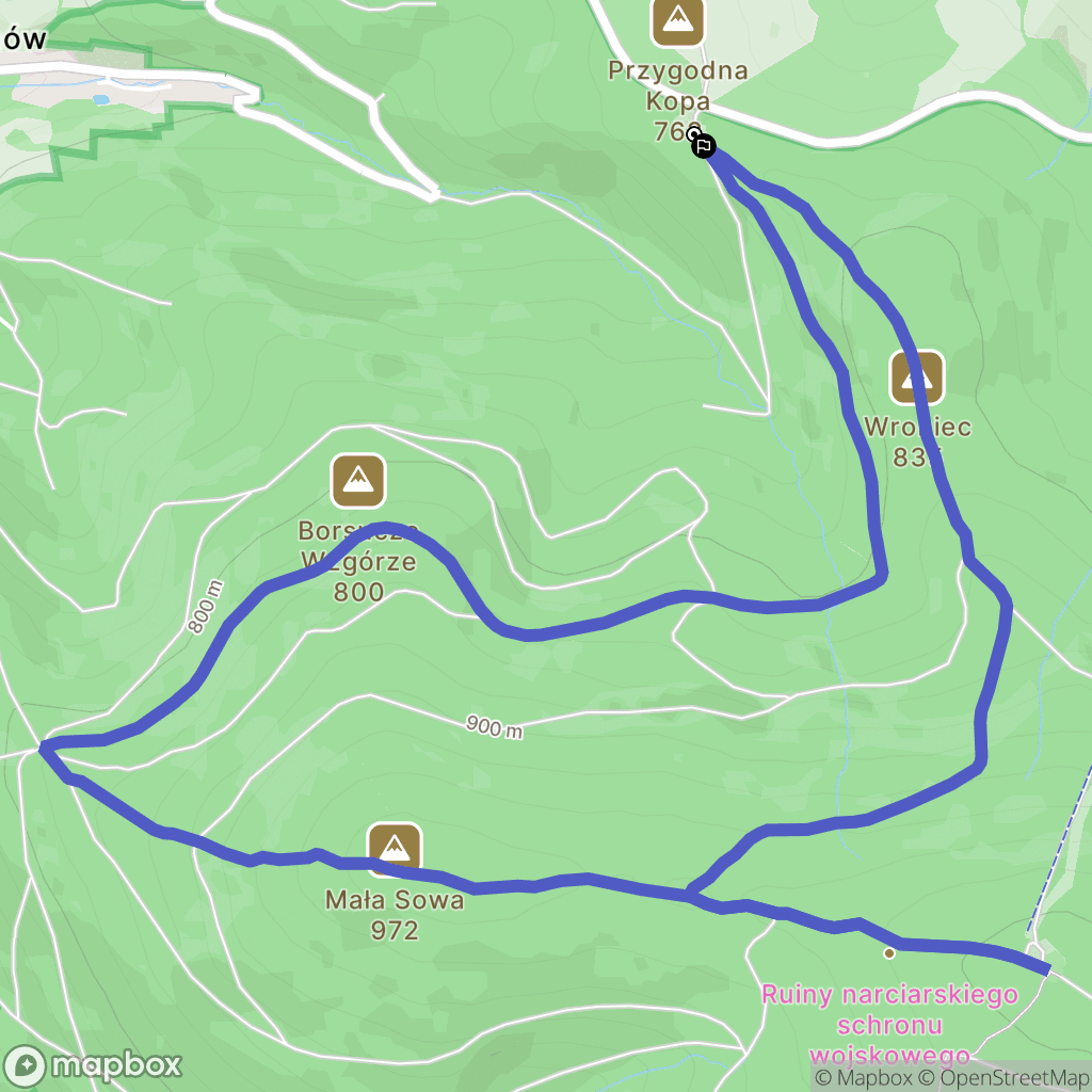 Modlęcin: mapa trasy - Poland