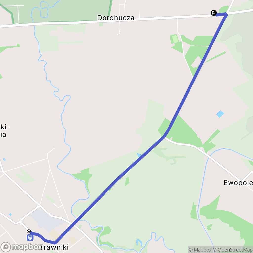 Trawniki: mapa trasy - Poland