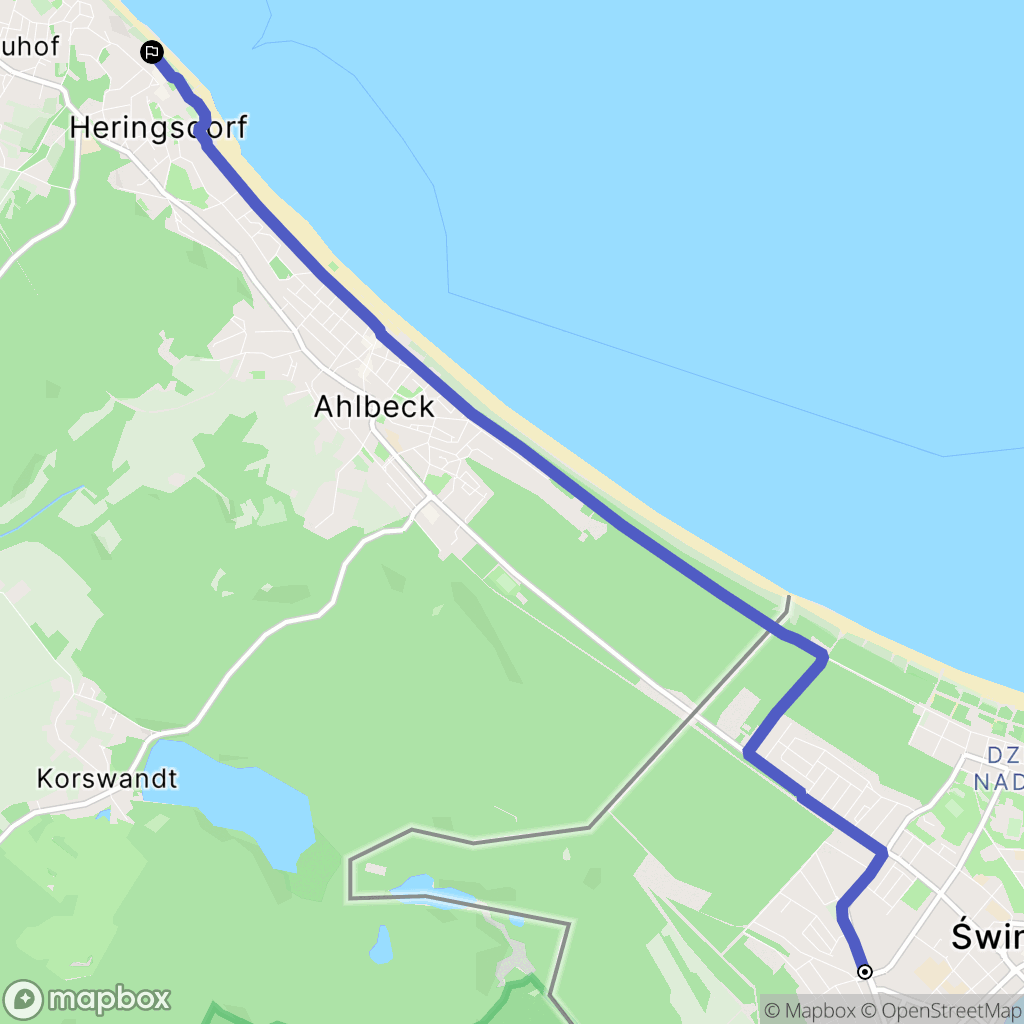 Świnoujście: mapa trasy - Poland
