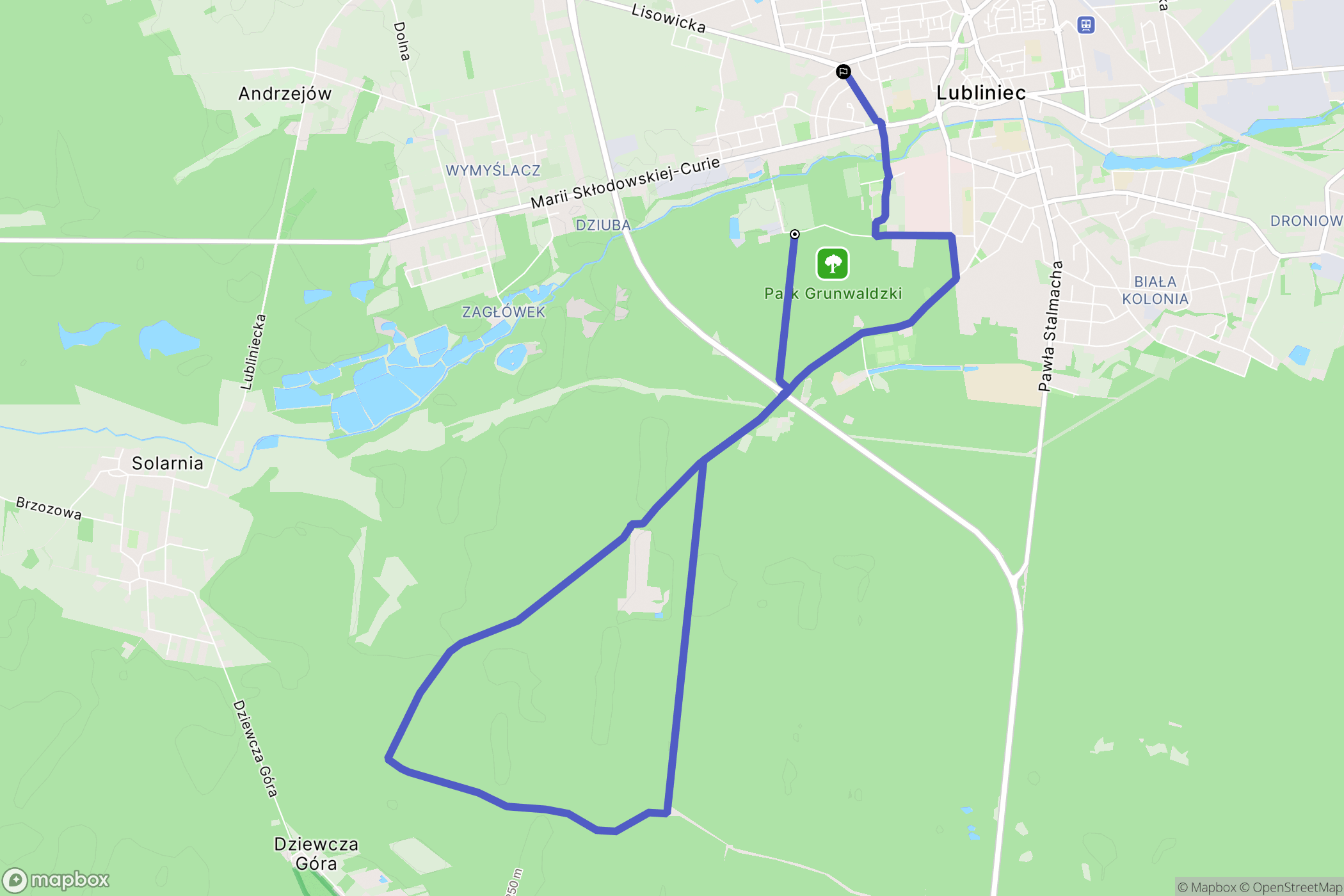Lubliniec: mapa trasy - Poland