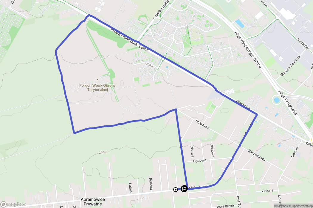 Abramowice Prywatne: mapa trasy - Poland