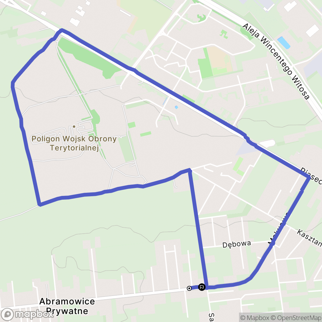 Abramowice Prywatne: mapa trasy - Poland