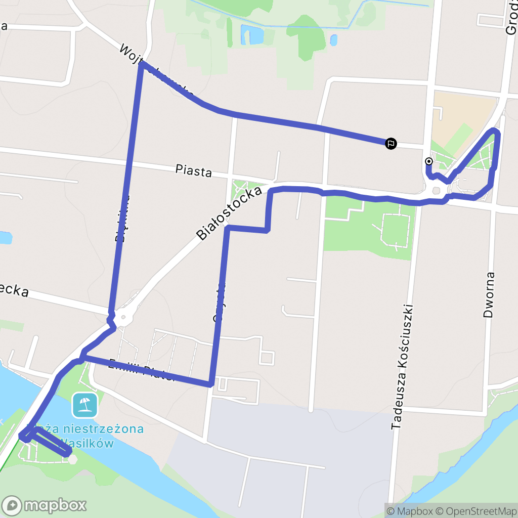 Wasilków: mapa trasy - Poland