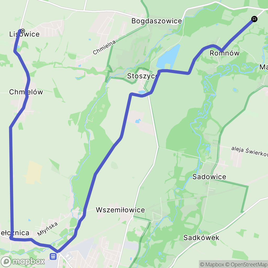 Lisowice: mapa trasy - Poland