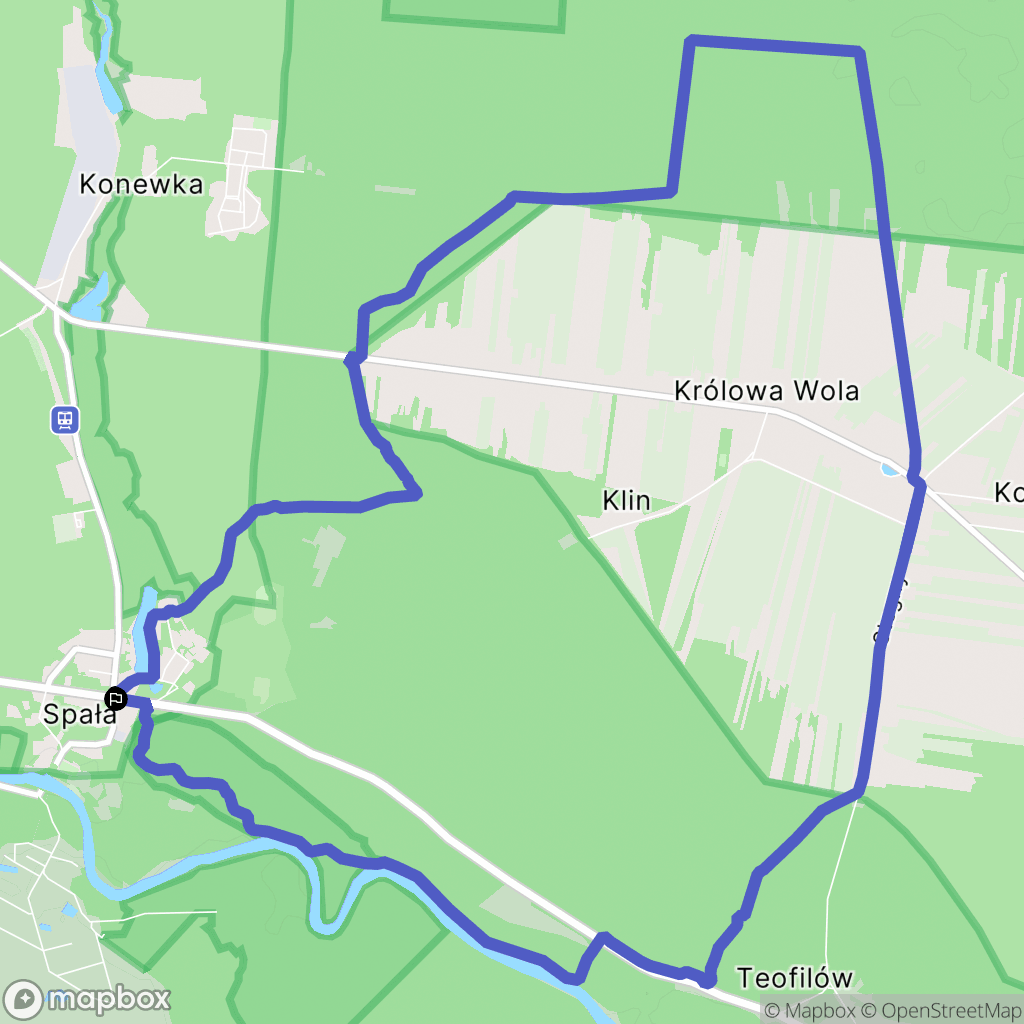 Spała: mapa trasy - Poland
