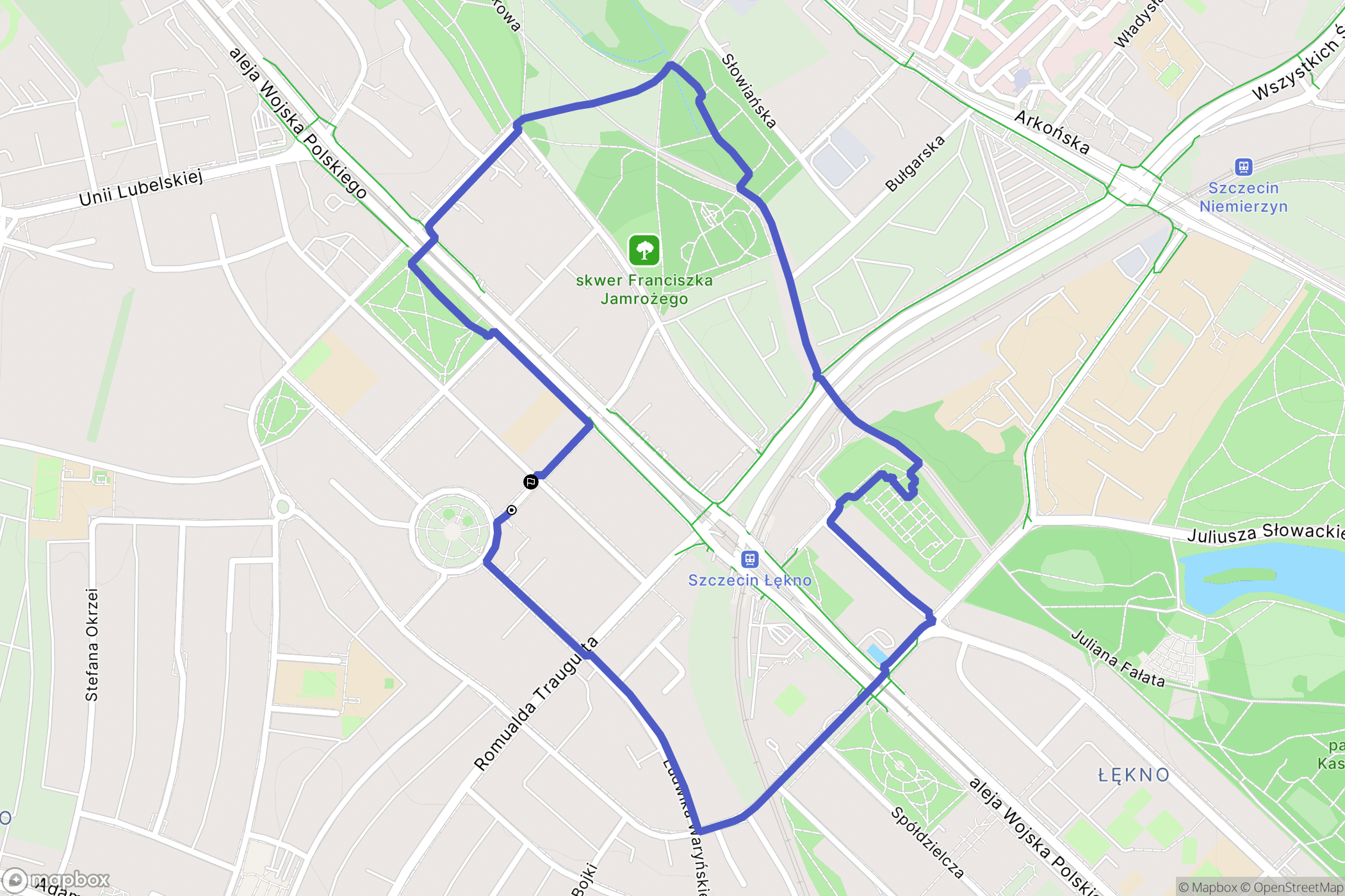 Szczecin: mapa trasy - Poland
