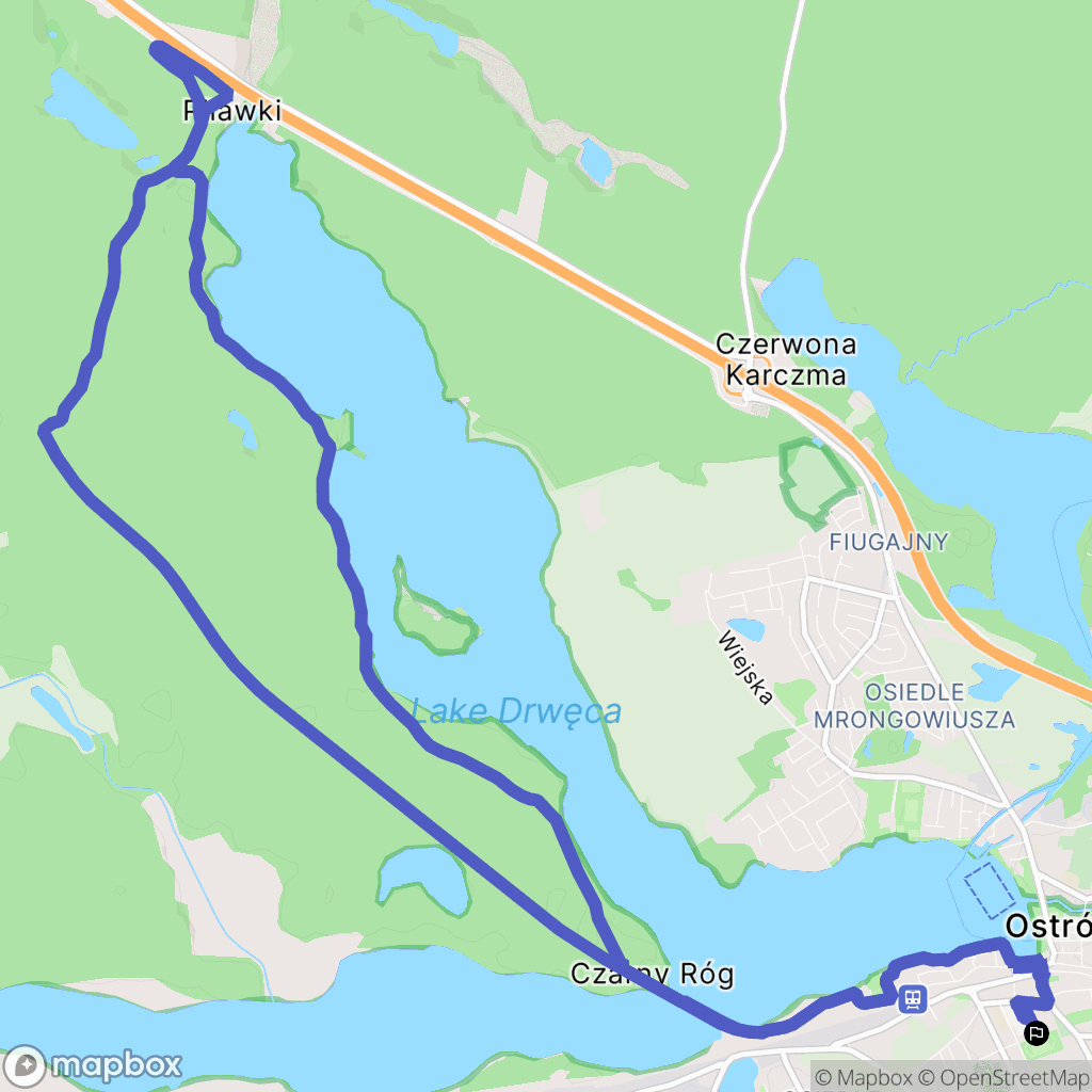 Ostróda: mapa trasy - Poland