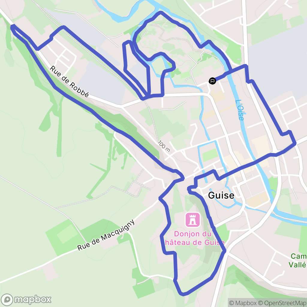 Guise : carte du parcours de randonnée - France
