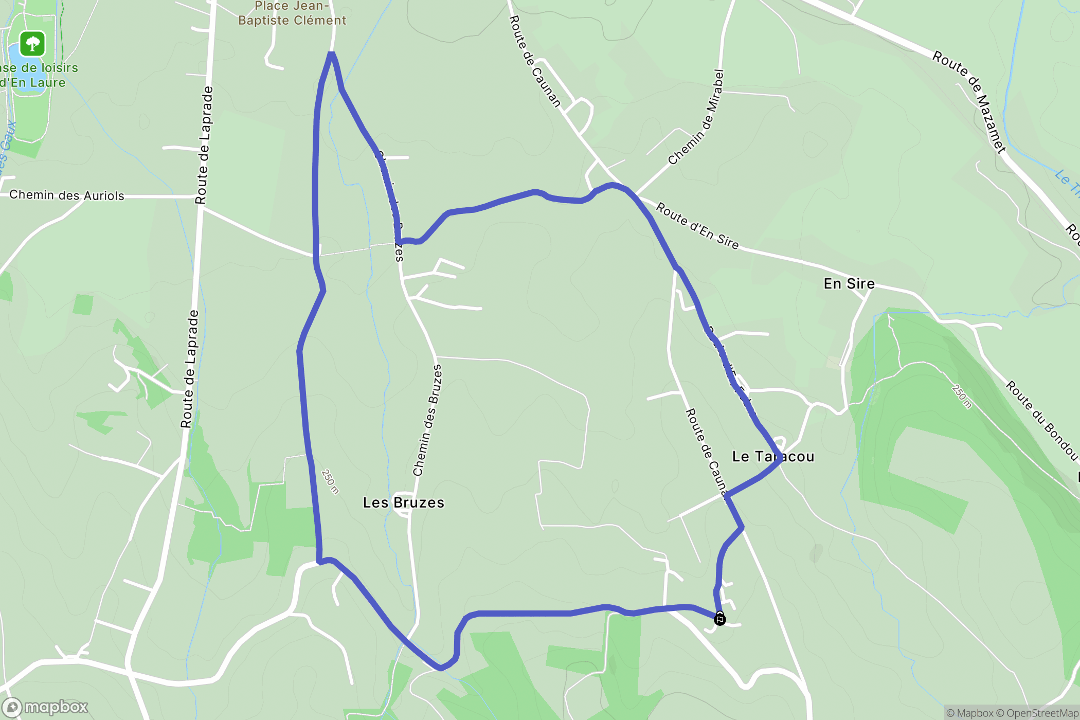 Labruguière : carte du parcours de randonnée - France