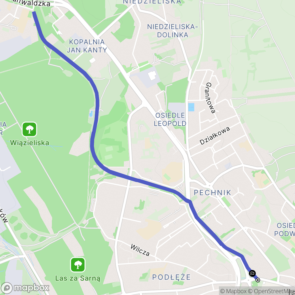 Jaworzno: mapa trasy - Poland