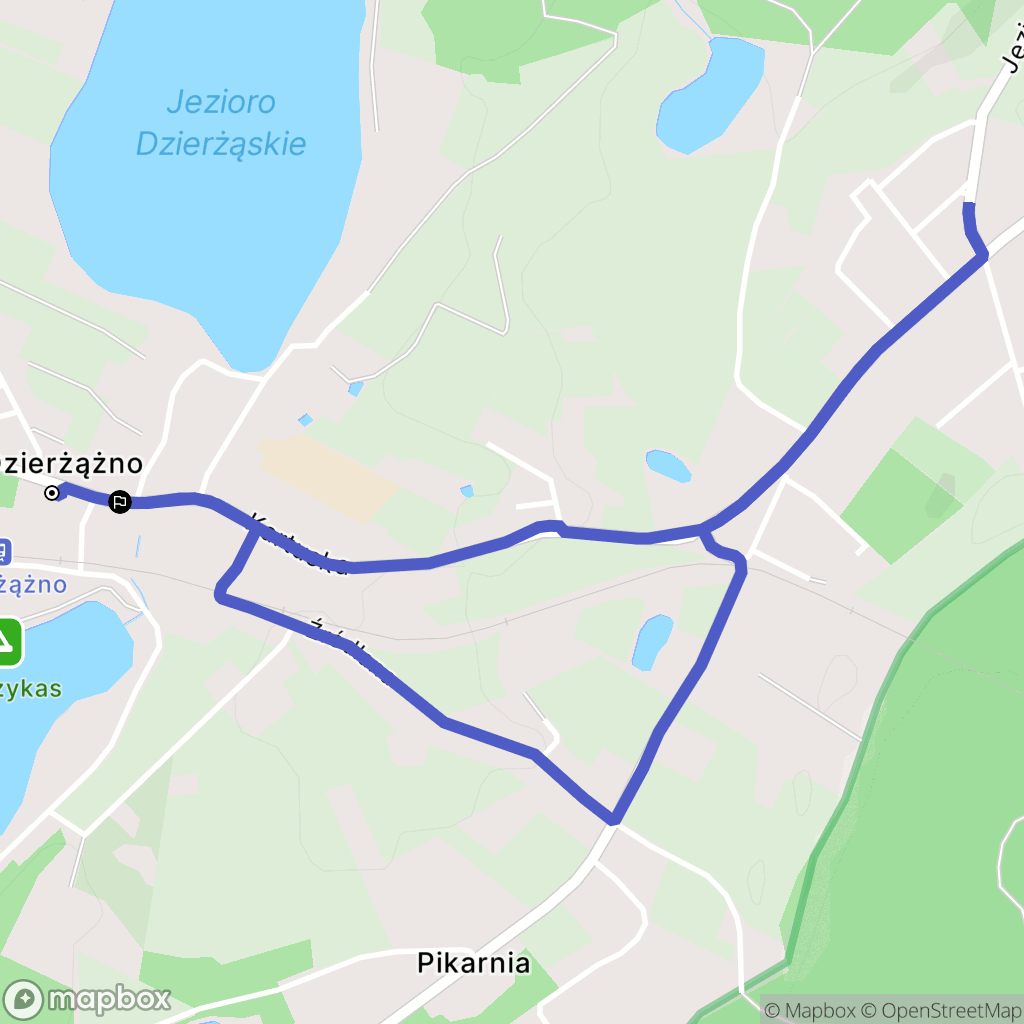 Dzierżążno: mapa trasy - Poland