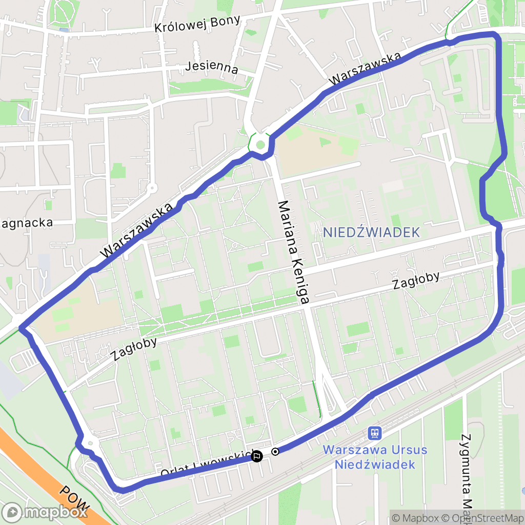 Warszawa: mapa trasy - Poland