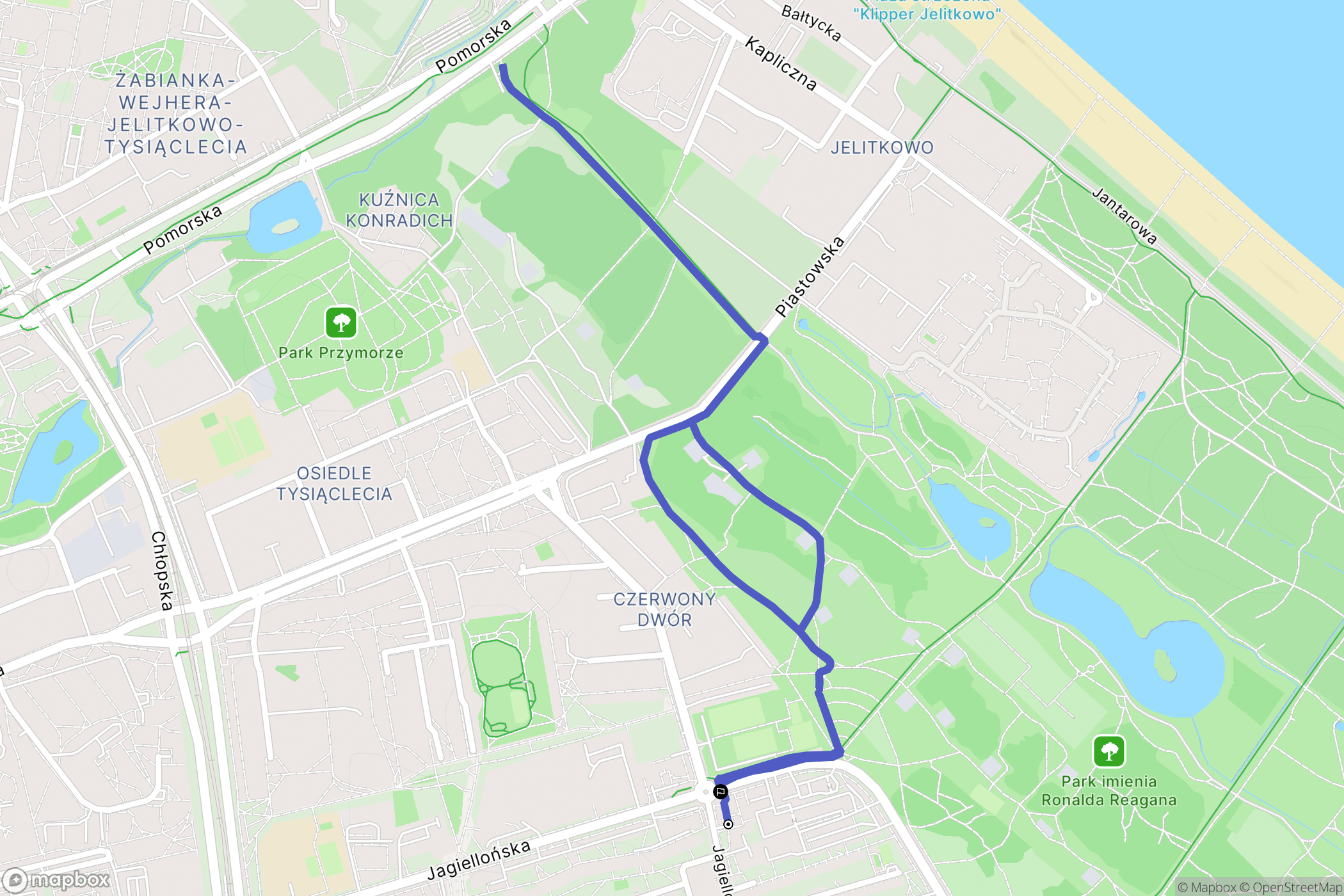 Gdańsk: mapa trasy - Poland
