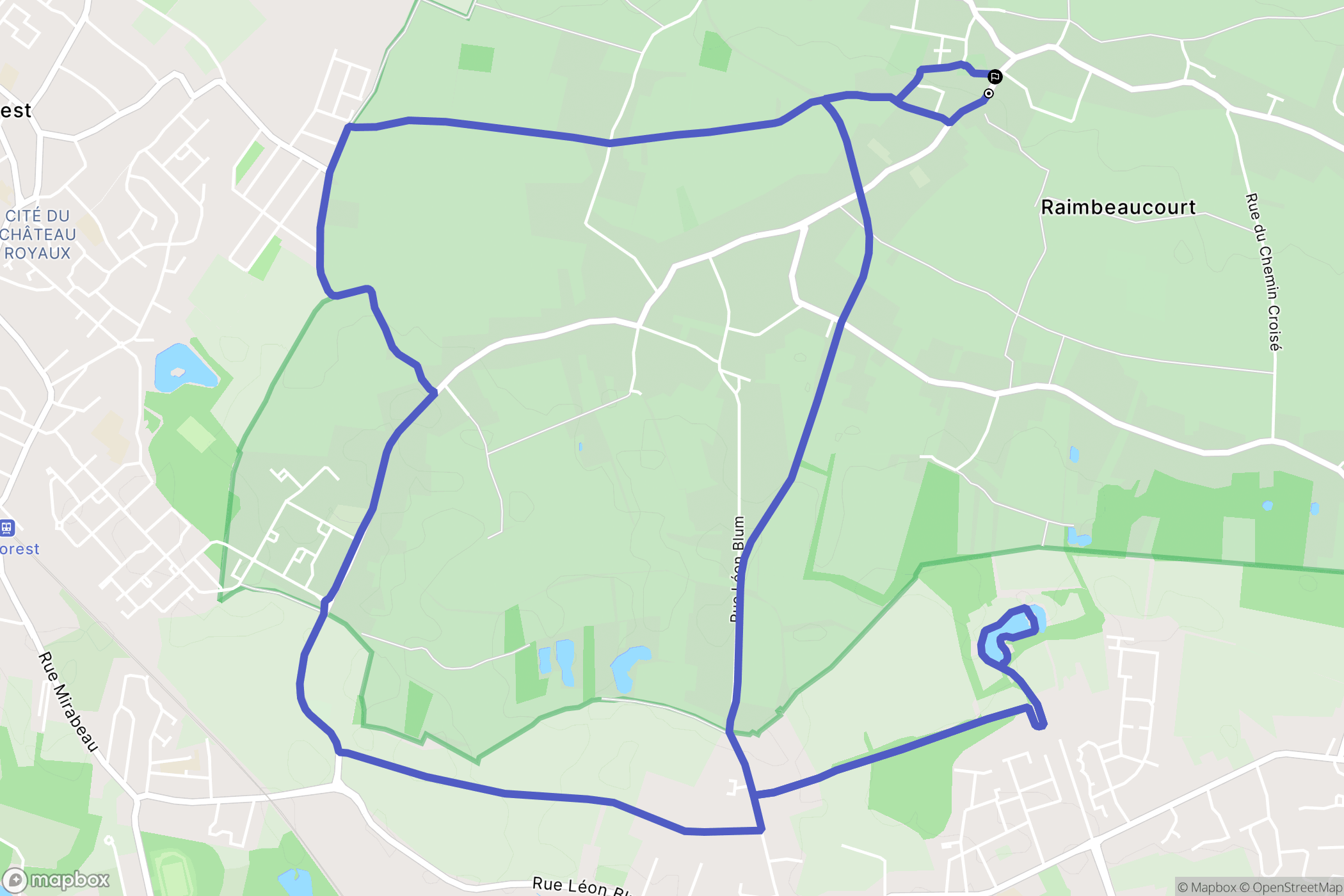 Raimbeaucourt : carte du parcours de randonnée - France