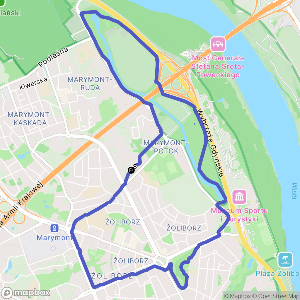 Warszawa: mapa trasy - Poland
